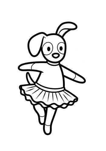 Ballerina Puppy Coloring Page