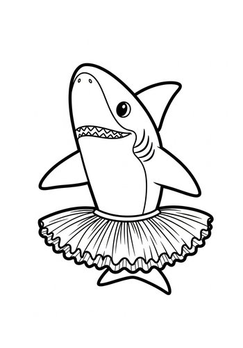 Ballerina Shark Coloring Page
