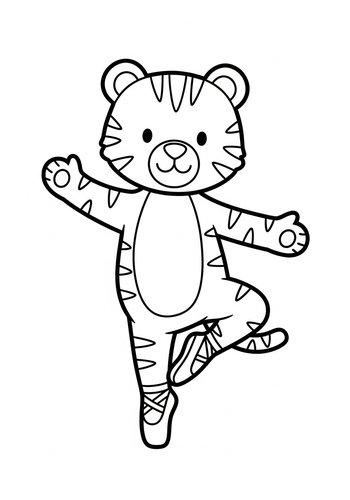 Ballerina Tiger Coloring Page