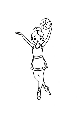 Ballet And Basketball Coloring Page