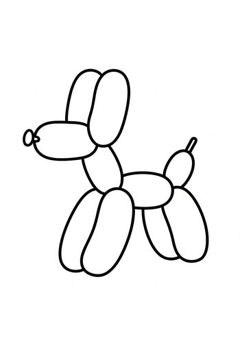 Balloon Animal Dog Coloring Page