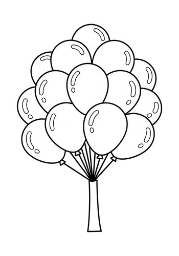 Balloon Bunch Coloring Page: Festive Fun