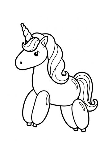 Balloon Unicorn Coloring Page: Spark Joy
