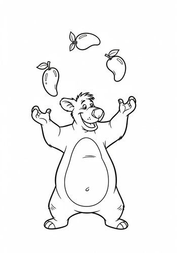 Baloo Juggling Mangoes Coloring Page