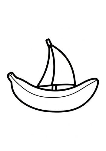 Coloring Page: Banana Boat Coloring Page: Fruitful Voyage