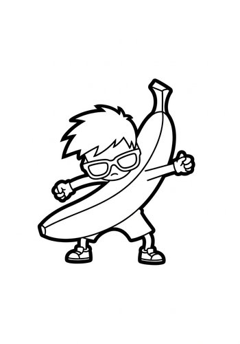 Coloring Page: Banana Boy Coloring Page