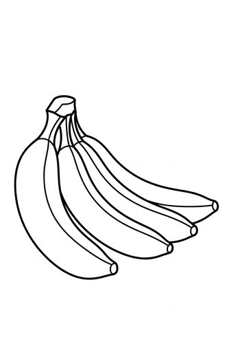 Coloring Page: Banana Bunch Coloring Page: Tropical Fruit Fun