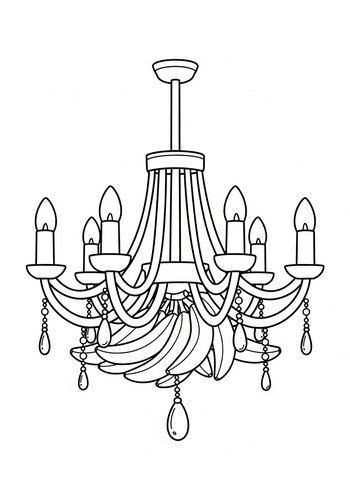 Banana Chandelier Coloring Page Fun
