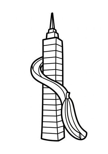 Banana Slide Skyscraper Coloring Page