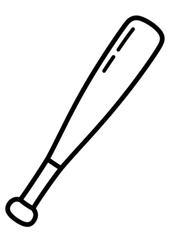 Baseball Bat Coloring Page For Kids