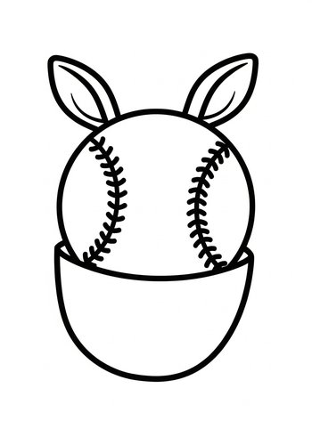 Baseball Bunny Coloring Page Fun