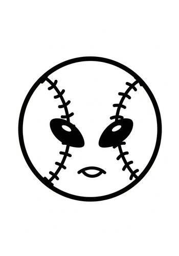 Baseball Face Coloring Page Fun