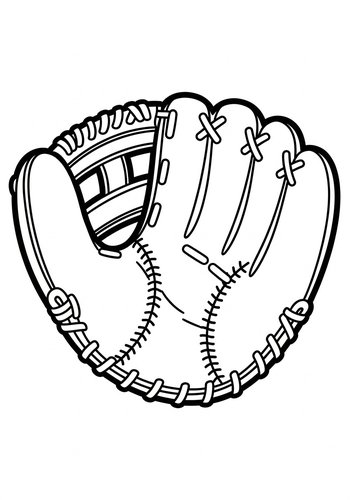 Baseball Glove Coloring Page: Sporty Fun