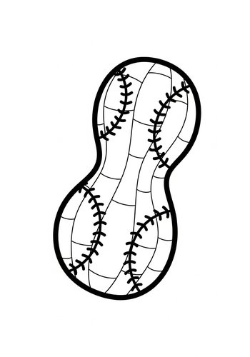 Baseball Peanut Coloring Page: Sports Fun