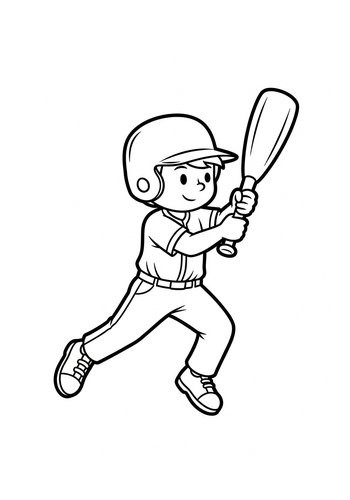 Baseball Player Coloring Page Fun