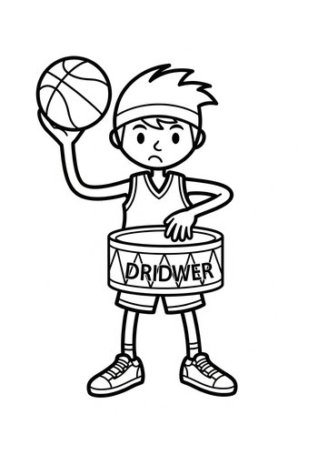 Basketball Boy Coloring Page