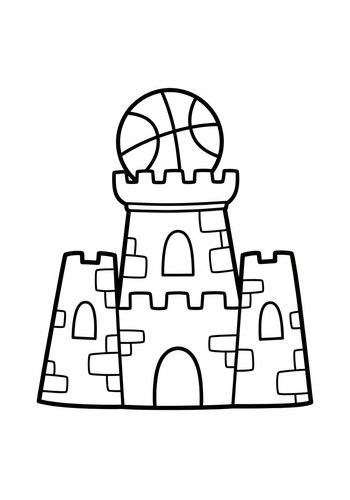 Basketball Castle Coloring Page