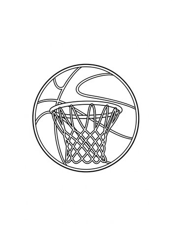 Basketball Hoop Coloring Page: Slam Dunk Fun