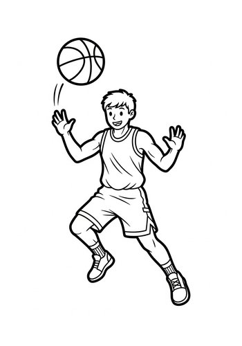 Basketball Player Coloring Page