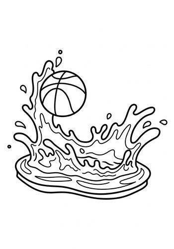 Basketball Splash Coloring Page Fun
