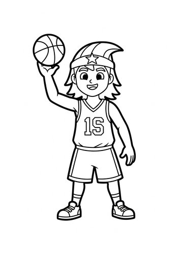 Basketball Star Coloring Page