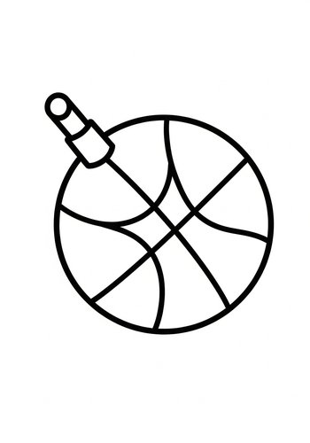 Basketball With Inflating Needle Coloring Page