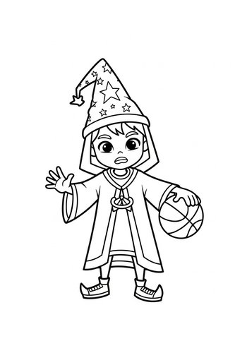 Basketball Wizard Coloring Page