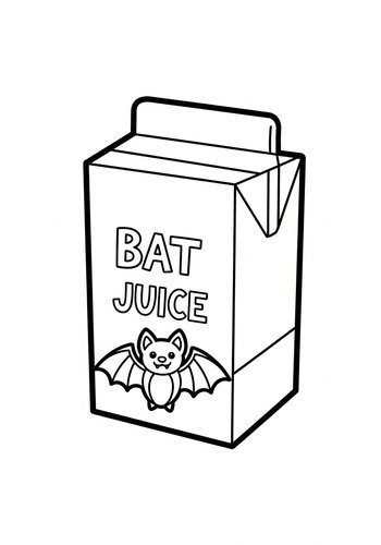 Bat Juice Coloring Page - Halloween Fun
