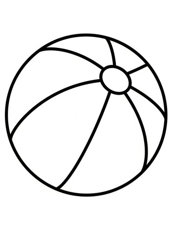Beach Ball Fun: Coloring Page