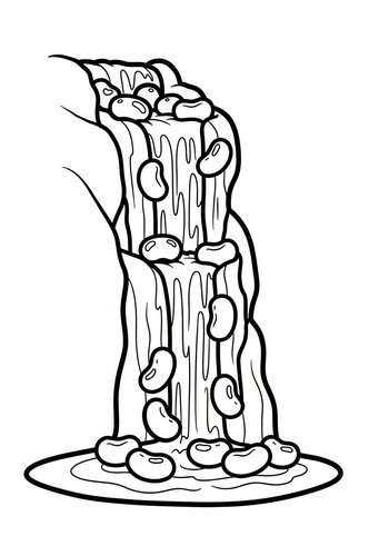 Coloring Page: Bean Waterfall Coloring Page