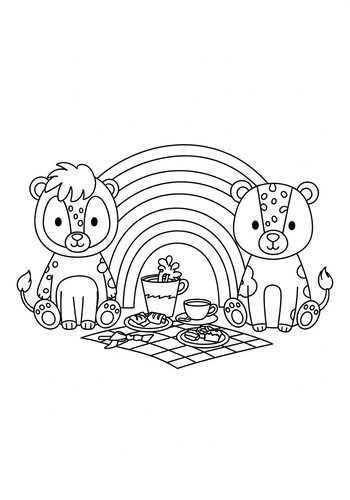 Bear Picnic Coloring Page Fun