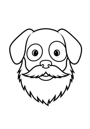 Bearded Dog Coloring Page: A Canine Character