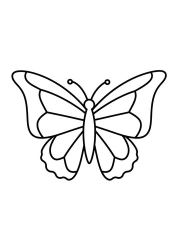 Beautiful Butterfly Coloring Page For Kids