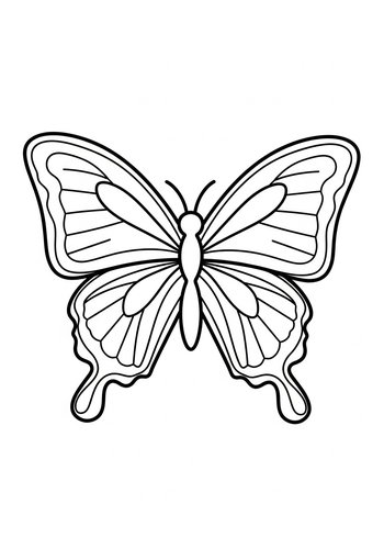 Beautiful Butterfly Coloring Page For Kids