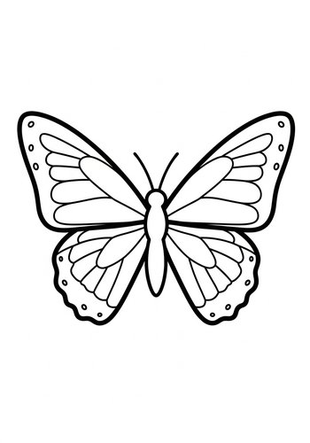 Beautiful Butterfly Coloring Page For Kids