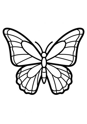 Beautiful Butterfly Coloring Page For Kids