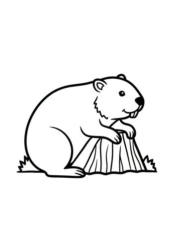 Beaver Building Dam - Coloring Page Fun