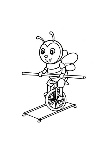 Bee Circus Act Coloring Page
