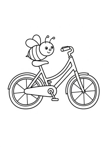 Bee On A Bike Coloring Page