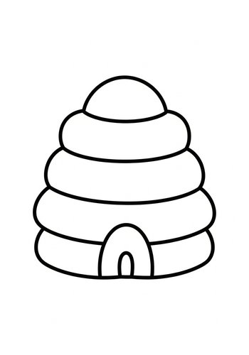 Beehive Coloring Page: Sweet Honeycomb Fun
