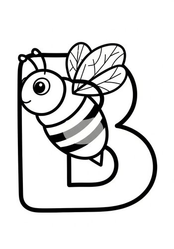 Bee-utiful "b" Coloring Page