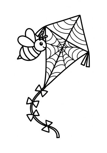 Bee-utiful Kite Coloring Page For Kids