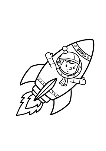 Bingo's Stellar Journey: A Rocket Ship Coloring Adventure