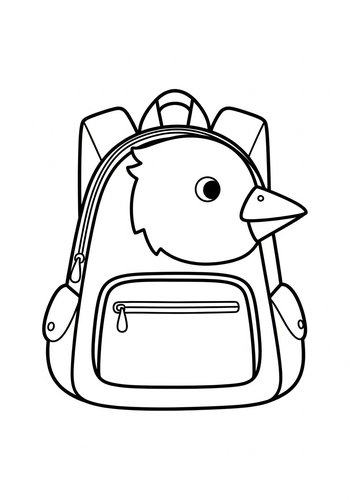 Bird Backpack Coloring Page For Kids