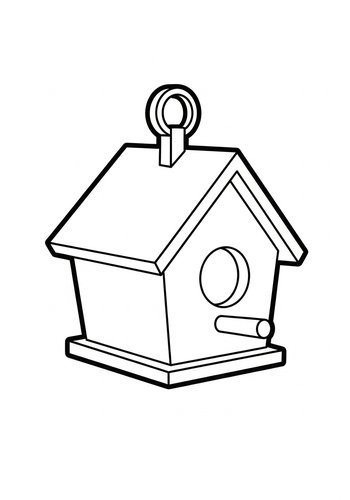 Birdhouse Coloring Page For Kids