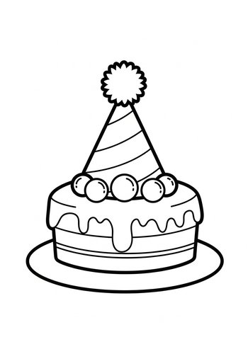 Birthday Cake Coloring Page Fun
