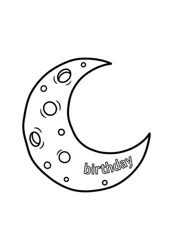 Birthday Moon Coloring Page