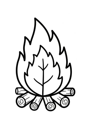 Blazing Campfire Coloring Page