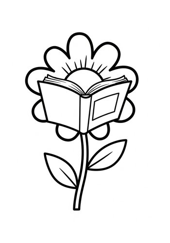 Blooming Reader Coloring Page