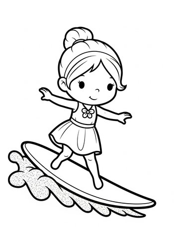 Blossom Surfing On A Wave Of Glitter Coloring Page